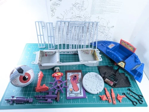 Lot of Vintage 1990 TMNT Technodrome Playset Parts Playmates Toys