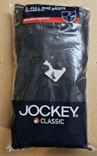 Vtg Jockey Briefs Classic Mens Size 40 Full Rise Y-Front Fly 3 Pair 2004 Black