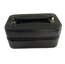 Nordstrom Black Leather travel jewelry box case organizer