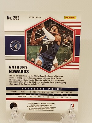 Anthony Edwards 2020-21 Panini Mosaic #252 National Pride Pink