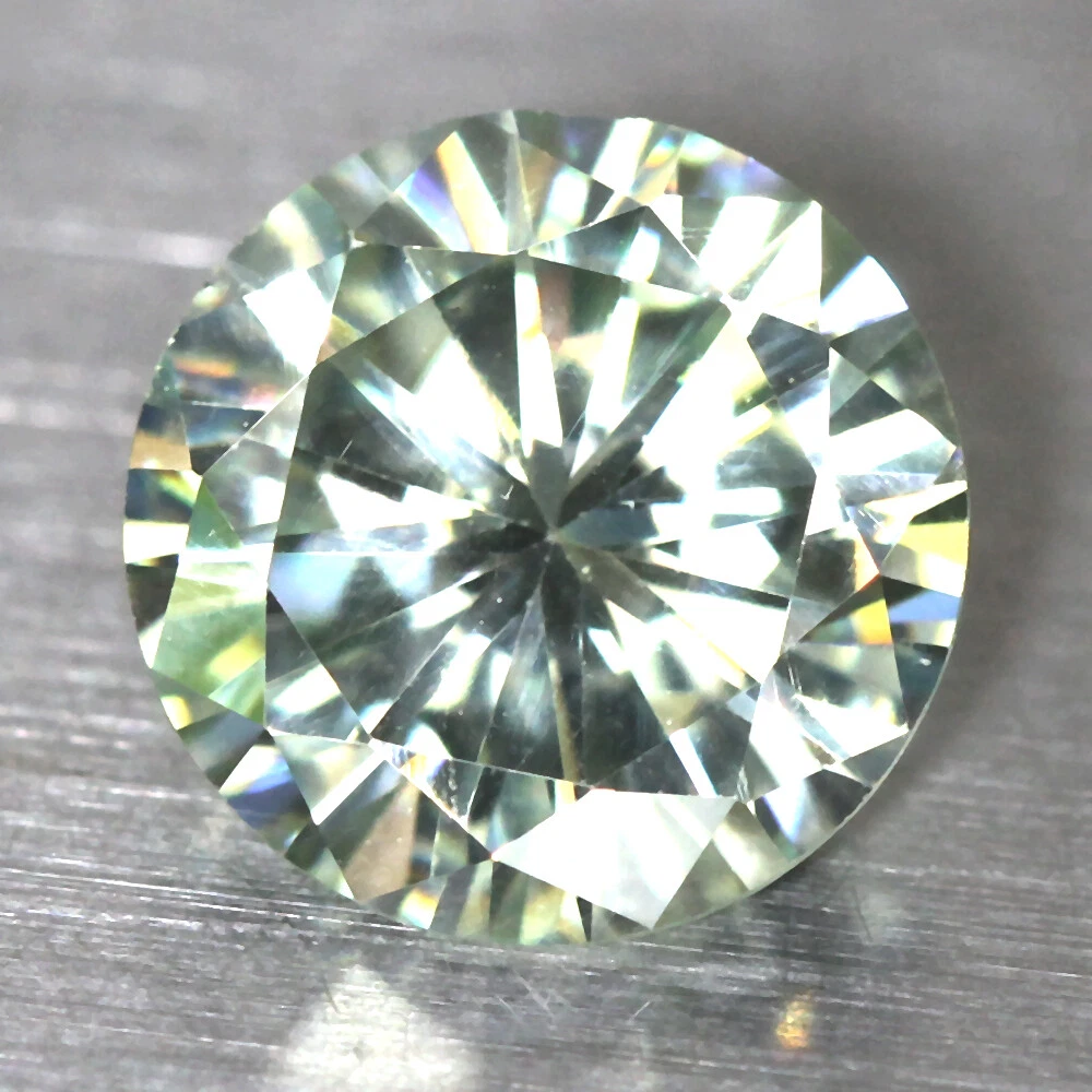 2.78CT 9.6MM ROUND DIAMOND SHAPE WHITE MINT GREEN GENUINE