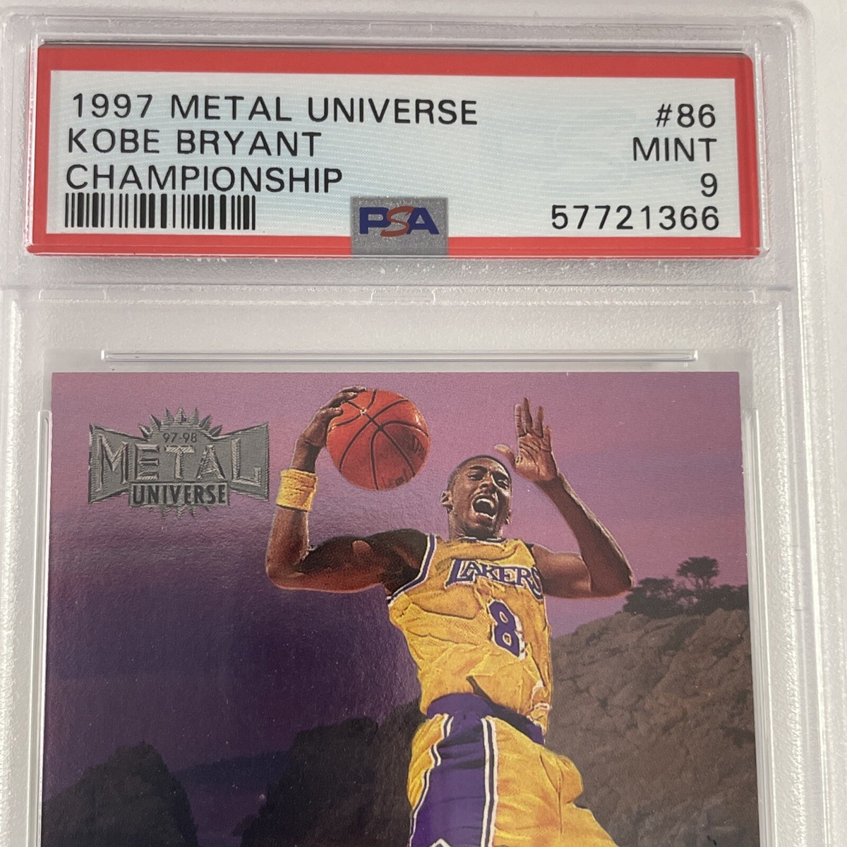 Kobe Bryant 1997 Metal Universe Championship Card #86 PSA 9 Kobe Bryant 1997 Metal Universe Championship Card #86 PSA 9