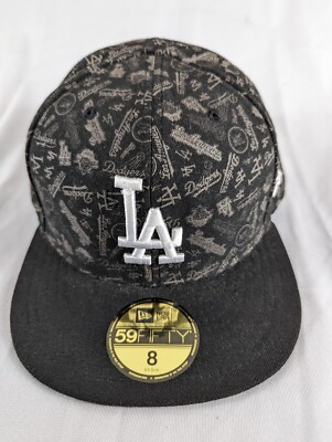 New Era LA Los Angeles Dodgers 59fifty 8 Hat All Over Print Black