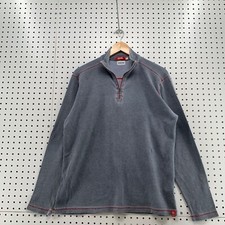 Agave 1/4 Zip Pullover Sweater Mens Medium Gray Made USA Long Sleeve 23x27.5