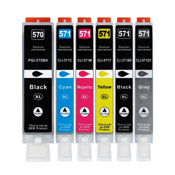 6X XL Drucker Patrone FüR Canon PGI-570 / CLI-571 | MG7750 TS8050 TS9050-image