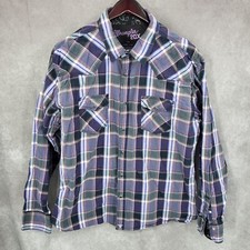 Wrangler 20X Western Shirt Mens 2XL Plaid Pearl Snap Cowboy Rodeo Rancher Cotton