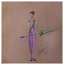 French Circus Nymph Dancer w Parasol (1999) C Peterson * SIGNED Frame Worthy Art