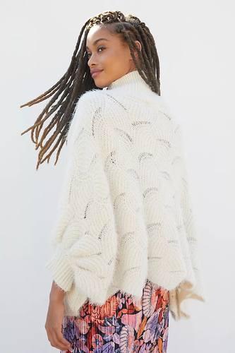 Anthropologie Rue Scalloped Turtleneck 