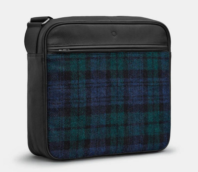 Harris Tweed und schwarzes Leder Ridgewood Messenger Bag 