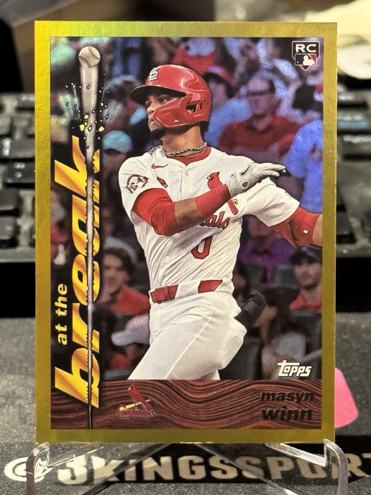 Masyn Winn 2024 Topps Archives 1995 At The Break Gold Foilboard RC /50