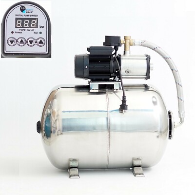 Hochwertiges Edelstahl Hauswasserwerk Hauswasserautomat 100L - 6,7bar - 5100L/h 