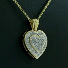 2Ct Round Cut VVS1 Diamond Cluster Heart Pendant 14k Yellow Gold Over Free Chain