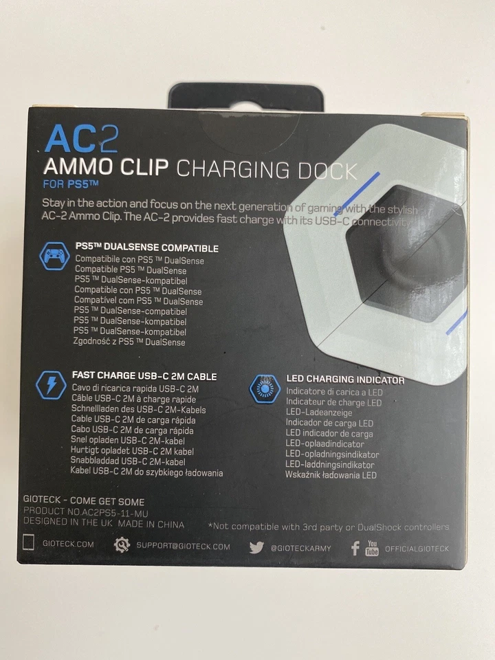 Giotech AC-2 AMMO Clip for (PS5) PlayStation 5 Charging Dock *New* - Image 4 of 4