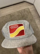 vintage k products trucker hat conoco gas station patch tri blend gray rare 80s