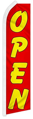 Pack of 2 Open Advertising Swooper Feather Flutter Flag Now Open YW/RD 100D