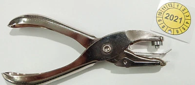 KEINE ANGEBE Lochzange UVV Prüfplaketten Prüfplakettenzange Kerbzange Rundloch Ø 3mm