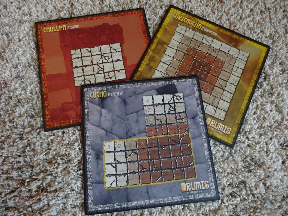 RUMIS STRATEGY BOARD GAME INCA Replacement Set of 3 BUILDING PLAN BOARDS - Image 3 of 4
