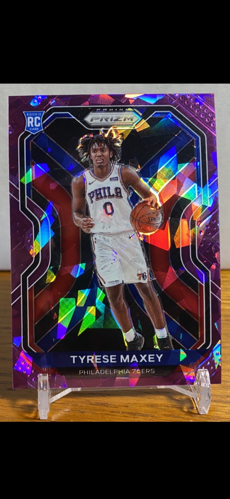 2020/21 Panini Prizm Basketball Tyrese Maxey Purple Ice RC 156/175