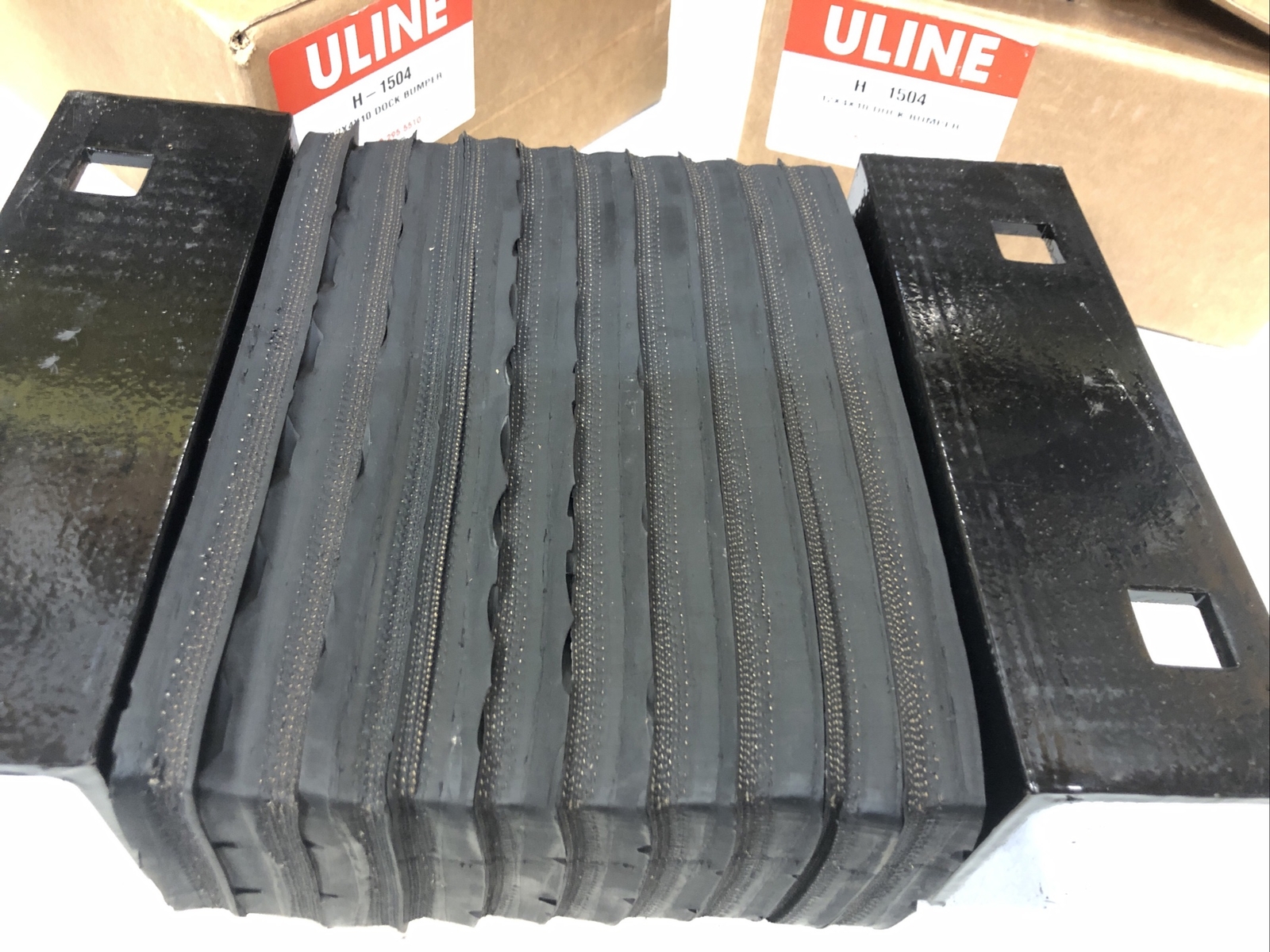 Lot Of 2 New Uline Dock Bumper Black Laminated Rubber 12x4x10 H1504 eBay