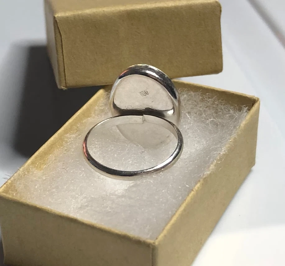 Beautiful Lite Blue opal 925 Solid Sterling Silver Ring Jewelry For Women's - Image 3 of 3