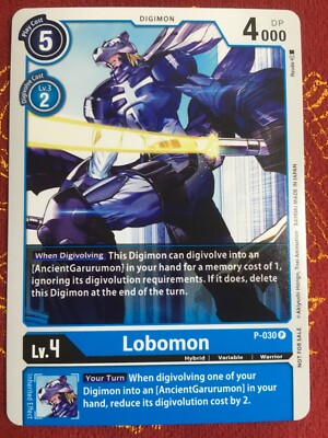Lobomon P-030 Digimon Card Game Great Legend Power Up Pack LP