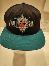 Vintage NBA Jam Session Hat Snapback Cap Black USA Made NBA Basketball 80s 90s