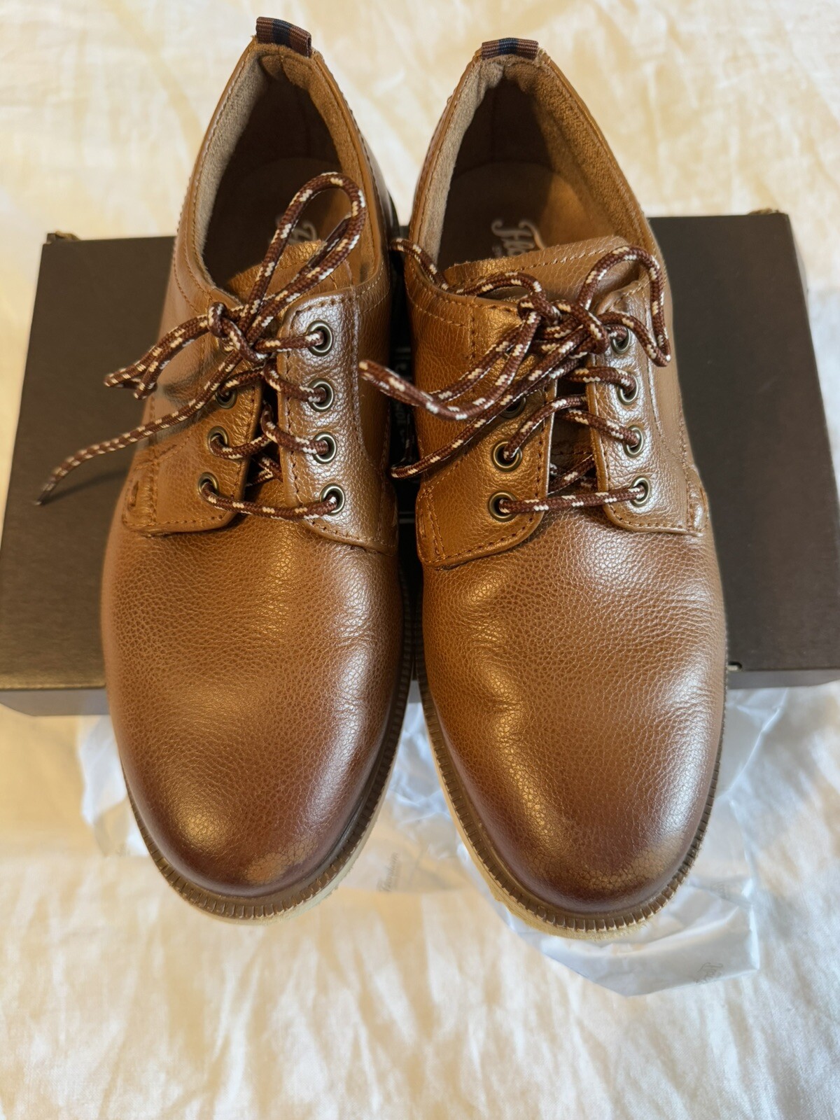 SAOLA Oxford Florsheim ragazzo Supacush punta liscia in marrone cognac bambino grande taglia 3 M