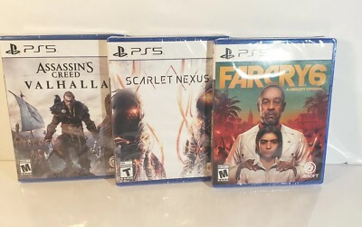   PlayStation 5 (PS5) 3-Game Lot (FarCry 6 Assassins Creed Valhalla)[Brand New]