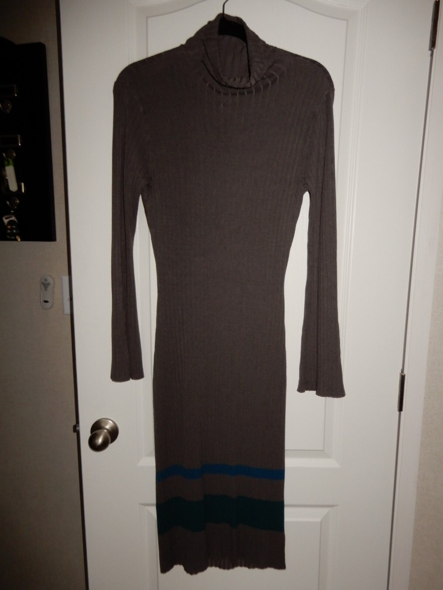 grey turtleneck bodycon dress Midi Turtleneck Gather Sleeve Sweater Dress main image 1