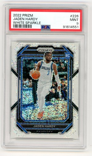 2022 Panini Prizm Basketball White Sparkle Jaden Hardy #226 PSA 9
