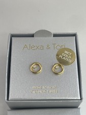 ALEXA & TORI 18CT GOLD PLATED STUD EARRINGS