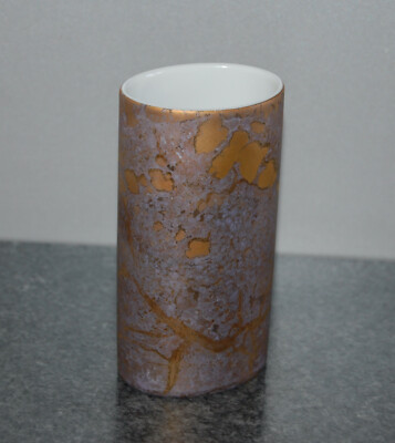 Rosenthal Vase Goldfeuer Helmut Drexler 12 cm oval handgemalt