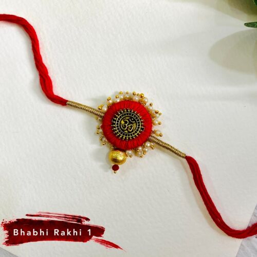 Beautiful Rakhi for Brother and Bhabhi Best Designer Handmade Rakhi Sets Rakhris - Picture 1 of 6