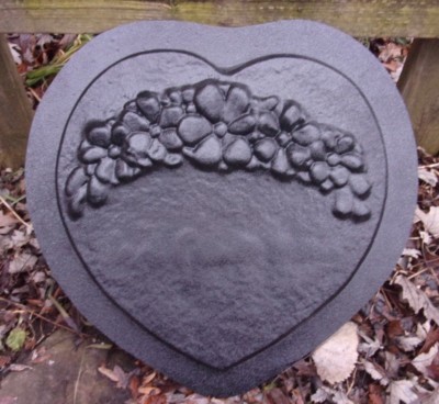 Heart plaque plastic mold  plaster concrete mould 12''x 11'' x 3/4''