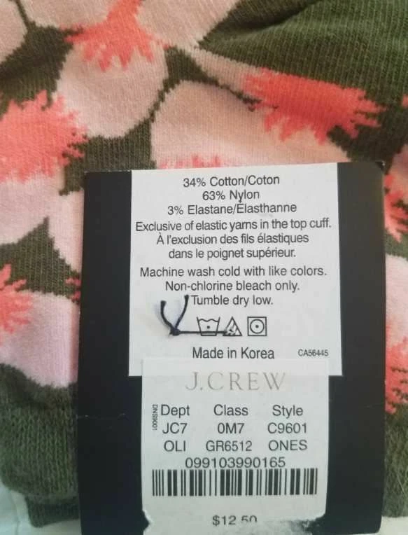 NUEVOS CALCETINES TOBILLEROS MUJER J CREW PIÑA / ESTAMPADO CEREZA PAQUETE DE 3 / TRIPULACIÓN FRUIT DOG Foto 3 de 4