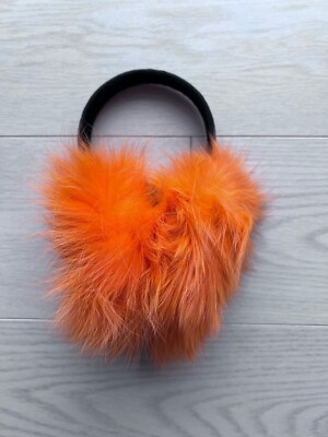 Sable Originals Fox Fur Foldable Ear Muffs Orange Esme Sable Earmuffs – Apparis main image 2