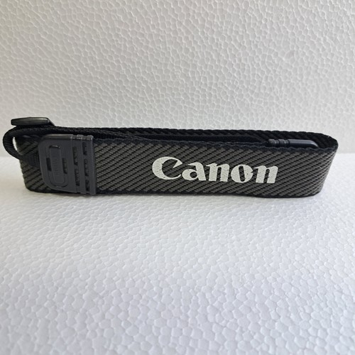 [Near MINT] CANON EOS Neck strap Black Embroidery Lettering from Japan