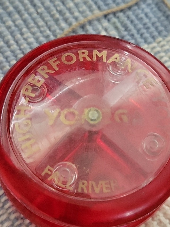Vintage Yomega High Performance YoYo Fall River MA Clear Plastic Pat