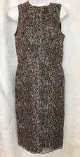 Dolce Gabbana Dress Black And Brown Sequined Print Silk Size 6