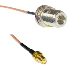 RG316 N FEMALE BULKHEAD to RP-SMA FEMALE RF Cable Rapid-SHIP LOT