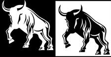 Charging Bull Two PK Vinyl Decal Vehicle Window Tablet Laptop Tumbler Notebook