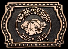 OE04151 NOS VINTAGE 1970s GRAND OLE OPRY SINCE 1925 BLACK GOLD BUCKLE