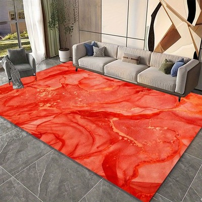 Extra-large,Luxurious,Soft,Thickened Rectangular Polyester Area Rug,Abstract Ar