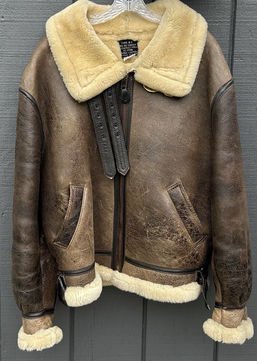 Avirex B-3 Flight Jacket Shearling Leather USA Vintage Military
