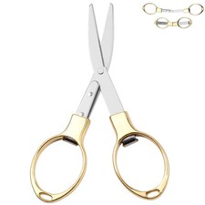 Mini Folding Scissors Gold Stainless Steel Safe, Durable, and Portable for ...