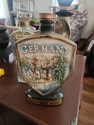 Vintage 1970 Jim Beam Germany Whiskey Decanter Ceramic with Cork