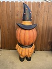 Halloween Folk Art 5ft Pumpin Man with Bat — photo 2