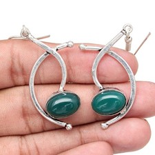 Handgefertigtes grüner Onyx Edelstein Geschenk für sie Silberschmuck...