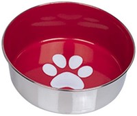 Edelstahlnapf Rutschfest Rot 13,5 Cm 0,45 L Nobby Heavy Paw Haustiernapf