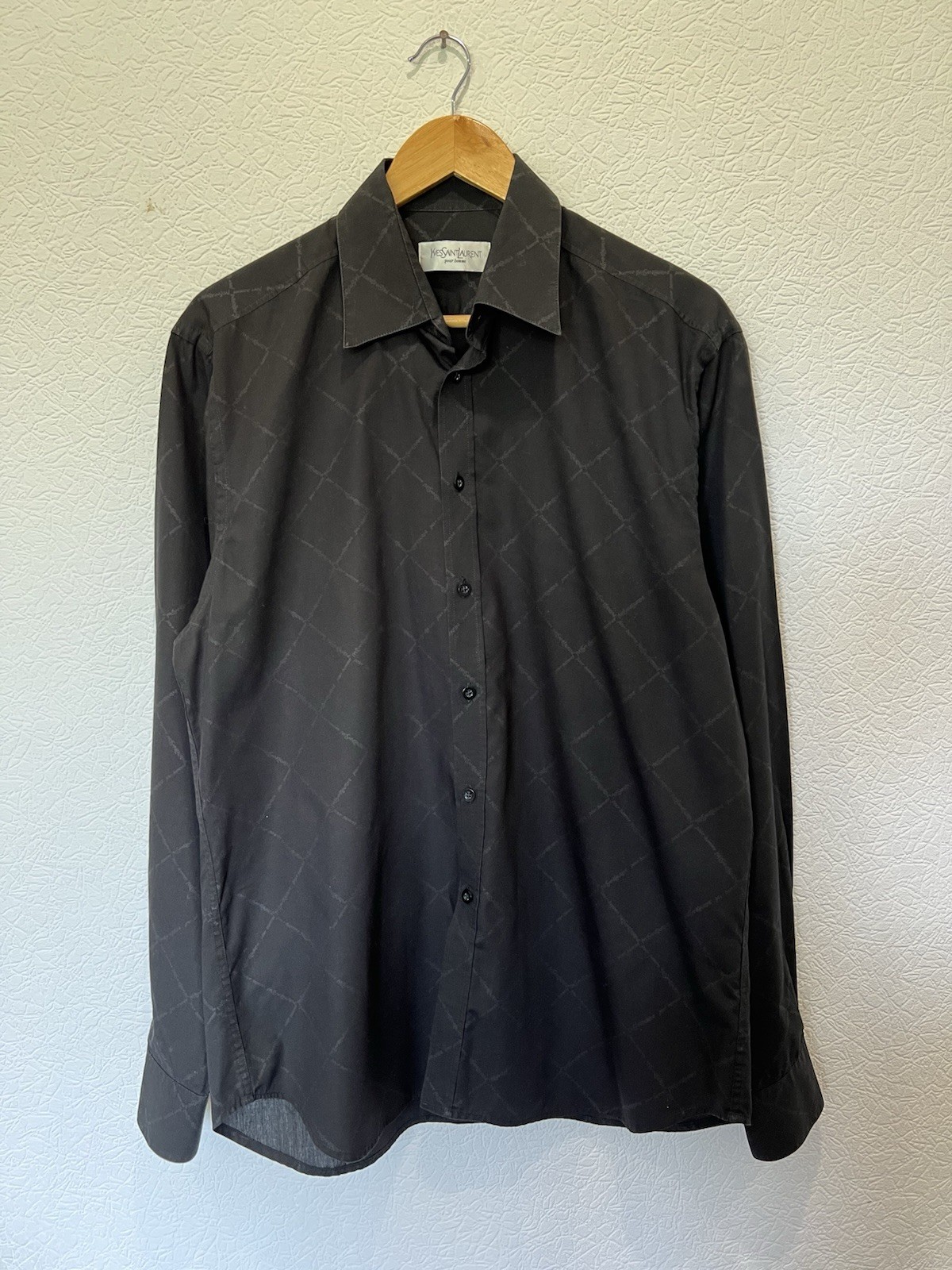 Camicia grande Yves Saint Laurent Pour Homme monogrammata designer anni 90
